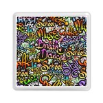 Graffiti Word Seamless Pattern Memory Card Reader (Square) Front