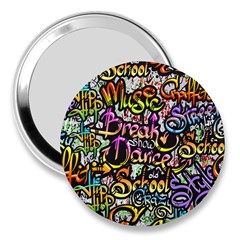 Graffiti Word Seamless Pattern 3  Handbag Mirrors by Amaryn4rt