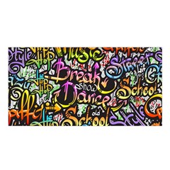 Graffiti Word Seamless Pattern Satin Shawl by Amaryn4rt