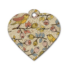 Seamless Pattern With Flower Bird Dog Tag Heart (two Sides) by Amaryn4rt