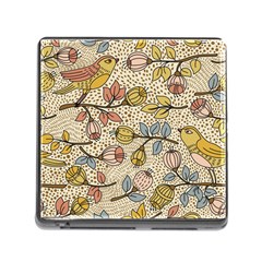 Seamless Pattern With Flower Bird Memory Card Reader (square 5 Slot) by Amaryn4rt