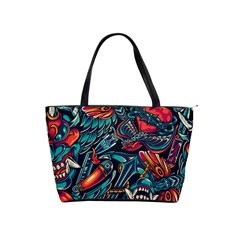 Vintage Tattoos Colorful Seamless Pattern Classic Shoulder Handbag by Amaryn4rt