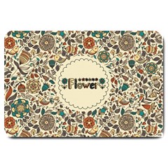 Seamless Pattern With Flower Birds Large Doormat 