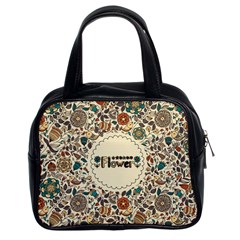 Seamless Pattern With Flower Birds Classic Handbag (two Sides)