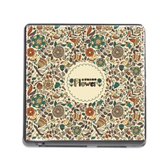 Seamless Pattern With Flower Birds Memory Card Reader (square 5 Slot) by Amaryn4rt