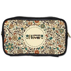 Seamless Pattern With Flower Birds Toiletries Bag (two Sides)