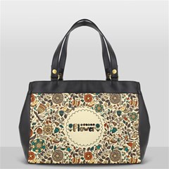 Seamless Pattern With Flower Birds Oversize Office Handbag