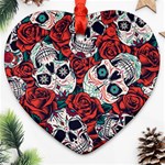 Vintage Day Dead Seamless Pattern Ornament (Heart) Front