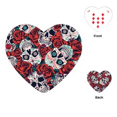 Vintage Day Dead Seamless Pattern Playing Cards Single Design (heart) by Amaryn4rt