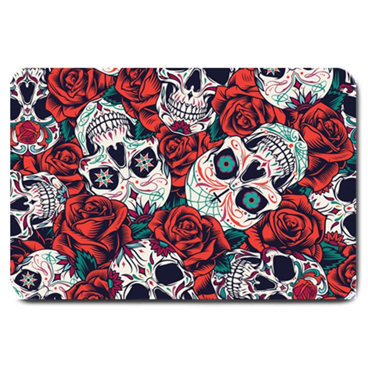 Vintage Day Dead Seamless Pattern Large Doormat 