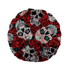 Vintage Day Dead Seamless Pattern Standard 15  Premium Round Cushions by Amaryn4rt