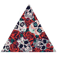 Vintage Day Dead Seamless Pattern Wooden Puzzle Triangle