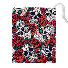 Vintage Day Dead Seamless Pattern Drawstring Pouch (4xl) by Amaryn4rt