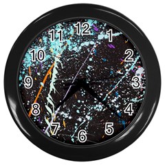 Abstract Colorful Texture Wall Clock (black) by Amaryn4rt