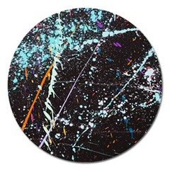 Abstract Colorful Texture Magnet 5  (round) by Amaryn4rt