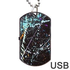 Abstract Colorful Texture Dog Tag Usb Flash (one Side) by Amaryn4rt