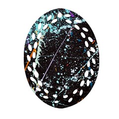 Abstract Colorful Texture Oval Filigree Ornament (two Sides)