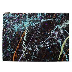 Abstract Colorful Texture Cosmetic Bag (xxl) by Amaryn4rt