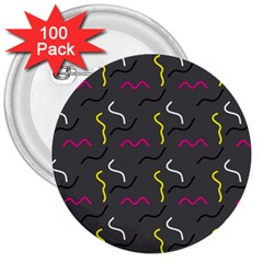 Gray Pattern 3  Buttons (100 Pack)  by Saptagram