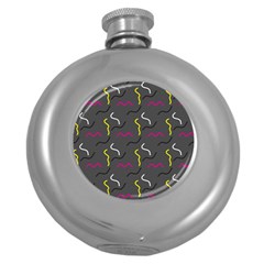 Gray Pattern Round Hip Flask (5 Oz) by Saptagram