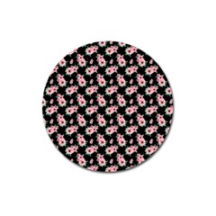 Floral Print Magnet 3  (round)