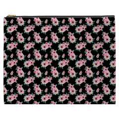 Floral Print Cosmetic Bag (xxxl) by Saptagram