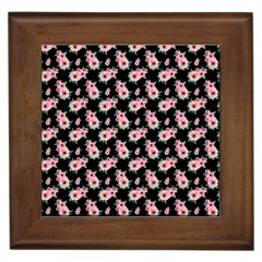 Floral Print Framed Tile by Saptagram