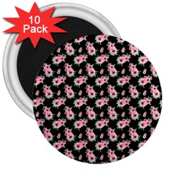 Floral Print 3  Magnets (10 Pack)  by Saptagram