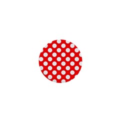 Large White Polka Dots Pattern, Retro Style, Pinup Pattern 1  Mini Buttons by Casemiro