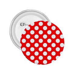 Large White Polka Dots Pattern, Retro Style, Pinup Pattern 2 25  Buttons by Casemiro