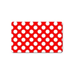 Large White Polka Dots Pattern, Retro Style, Pinup Pattern Magnet (name Card) by Casemiro