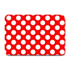 Large White Polka Dots Pattern, Retro Style, Pinup Pattern Plate Mats by Casemiro