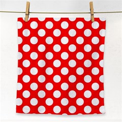 Large White Polka Dots Pattern, Retro Style, Pinup Pattern Face Towel by Casemiro