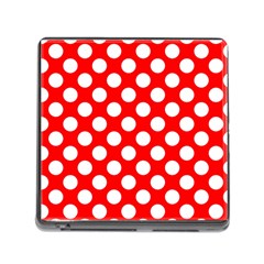 Large White Polka Dots Pattern, Retro Style, Pinup Pattern Memory Card Reader (square 5 Slot) by Casemiro