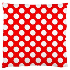 Large White Polka Dots Pattern, Retro Style, Pinup Pattern Large Cushion Case (one Side) by Casemiro