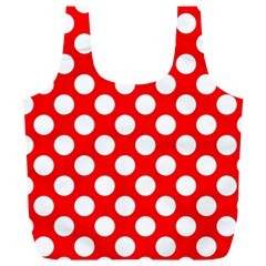 Large White Polka Dots Pattern, Retro Style, Pinup Pattern Full Print Recycle Bag (xl) by Casemiro