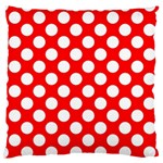 Large white polka dots pattern, retro style, pinup pattern Standard Flano Cushion Case (One Side) Front