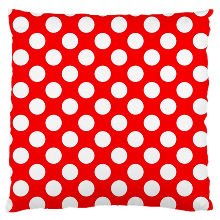 Large white polka dots pattern, retro style, pinup pattern Standard Flano Cushion Case (One Side)