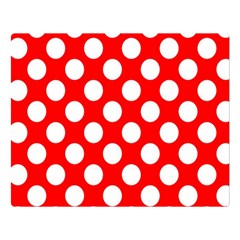 Large White Polka Dots Pattern, Retro Style, Pinup Pattern Double Sided Flano Blanket (large)  by Casemiro