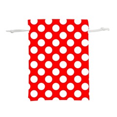 Large White Polka Dots Pattern, Retro Style, Pinup Pattern Lightweight Drawstring Pouch (m) by Casemiro