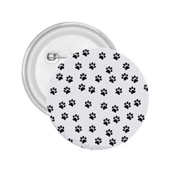 Dog Paws Pattern, Black And White Vector Illustration, Animal Love Theme 2 25  Buttons by Casemiro