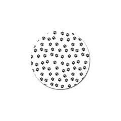 Dog Paws Pattern, Black And White Vector Illustration, Animal Love Theme Golf Ball Marker by Casemiro