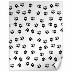 Dog Paws Pattern, Black And White Vector Illustration, Animal Love Theme Canvas 18  X 24  by Casemiro