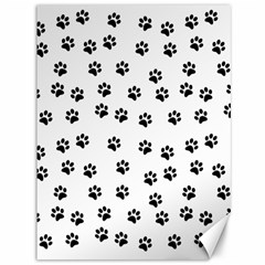 Dog Paws Pattern, Black And White Vector Illustration, Animal Love Theme Canvas 36  X 48  by Casemiro