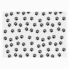 Dog Paws Pattern, Black And White Vector Illustration, Animal Love Theme Large Glasses Cloth by Casemiro