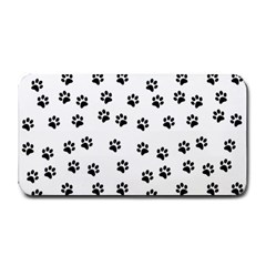 Dog Paws Pattern, Black And White Vector Illustration, Animal Love Theme Medium Bar Mats by Casemiro