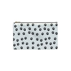 Dog Paws Pattern, Black And White Vector Illustration, Animal Love Theme Cosmetic Bag (small) by Casemiro