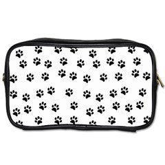 Dog Paws Pattern, Black And White Vector Illustration, Animal Love Theme Toiletries Bag (two Sides) by Casemiro