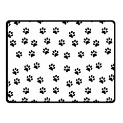 Dog Paws Pattern, Black And White Vector Illustration, Animal Love Theme Fleece Blanket (small) by Casemiro