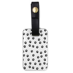 Dog Paws Pattern, Black And White Vector Illustration, Animal Love Theme Luggage Tag (one Side) by Casemiro